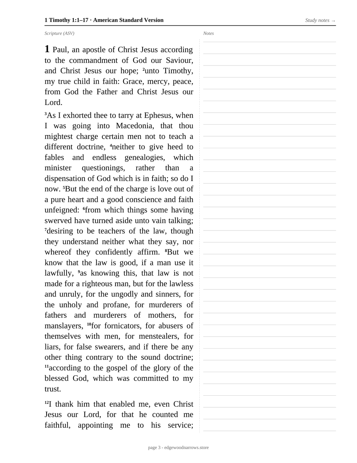 1 Timothy — ASV Digital Download